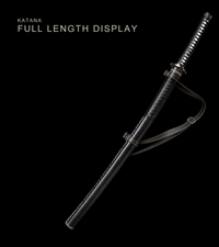 Unsharpened Blackened Anime Collector Katana — Leather Saya with Carry Strap — gallery image 3