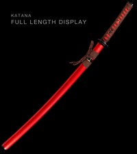 Unsharpened Blackened Collector Katana — Red Lacquered Saya — gallery image 2