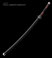 Unsharpened Black-Finish Anime Collector Katana — Black & Red Ito, Wheel Tsuba — gallery image 2