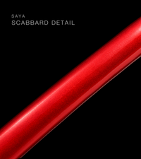 Unsharpened Blackened Collector Katana — Red Lacquered Saya — gallery image 3