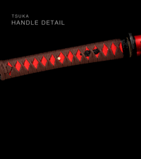Unsharpened Blackened Collector Katana — Red Lacquered Saya — gallery image 5