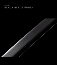 Unsharpened Blackened Anime Collector Katana — Leather Saya with Carry Strap — gallery image 5
