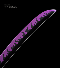 Unsharpened Purple-Flame Anime Collector Katana — Purple Ito, Gold-Trim Saya — gallery image 5
