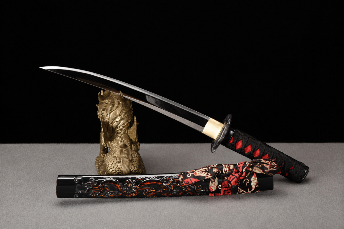 Unsharpened Collector Wakizashi — 1065 Carbon Steel, Mirror Polish — view 5
