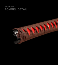 Unsharpened Blackened Collector Katana — Red Lacquered Saya — gallery image 6