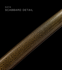 Unsharpened Collector Katana — Red Ito, Gold Rayskin-Texture Saya — gallery image 7