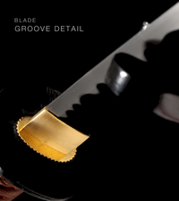 Unsharpened Blackened Collector Katana — Red Lacquered Saya — gallery image 8