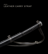 Unsharpened Blackened Anime Collector Katana — Leather Saya with Carry Strap — gallery image 8