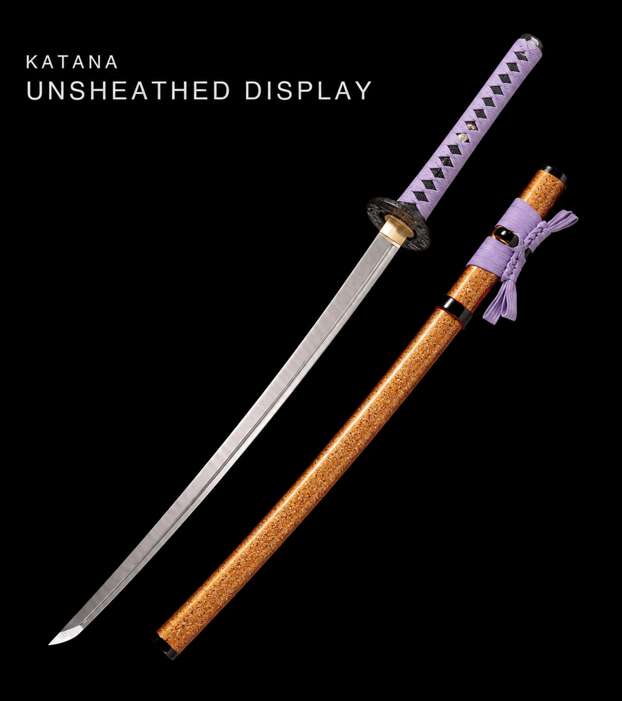 Unsharpened Katana — Lavender Ito, Gold Metallic Saya