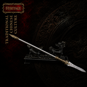 Azure Dragon Miniature Spear - blade detail - MythArc collectible