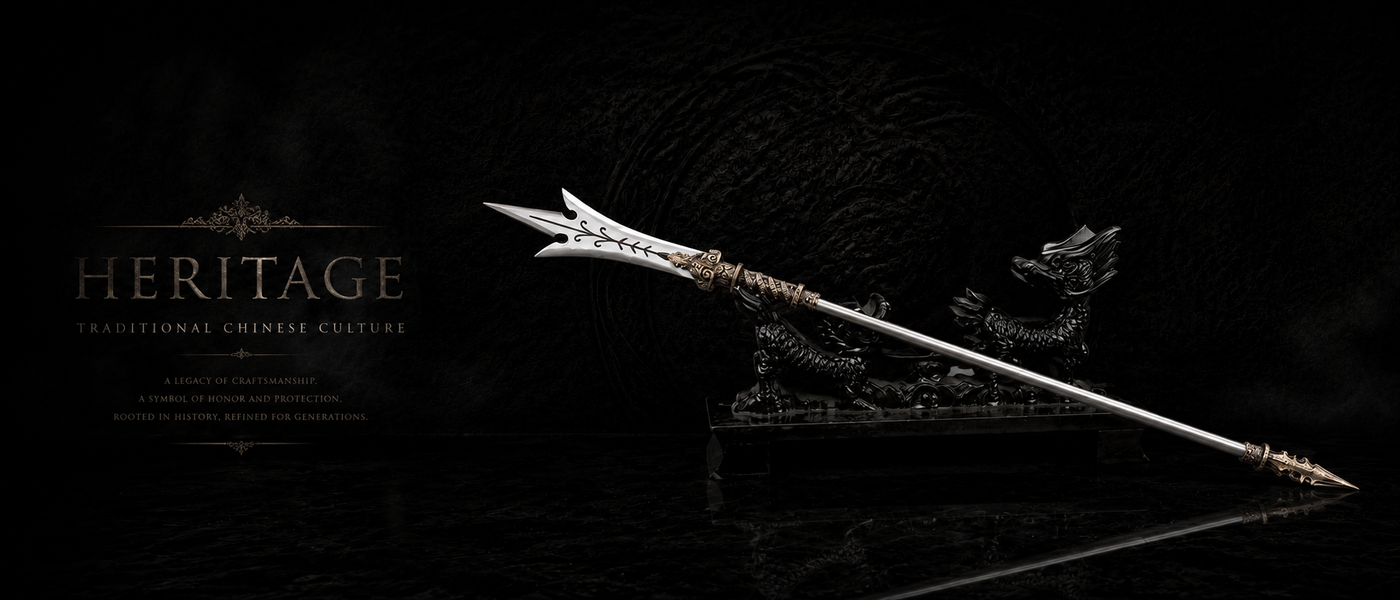Azure Dragon Miniature Spear - detail view - MythArc collectible