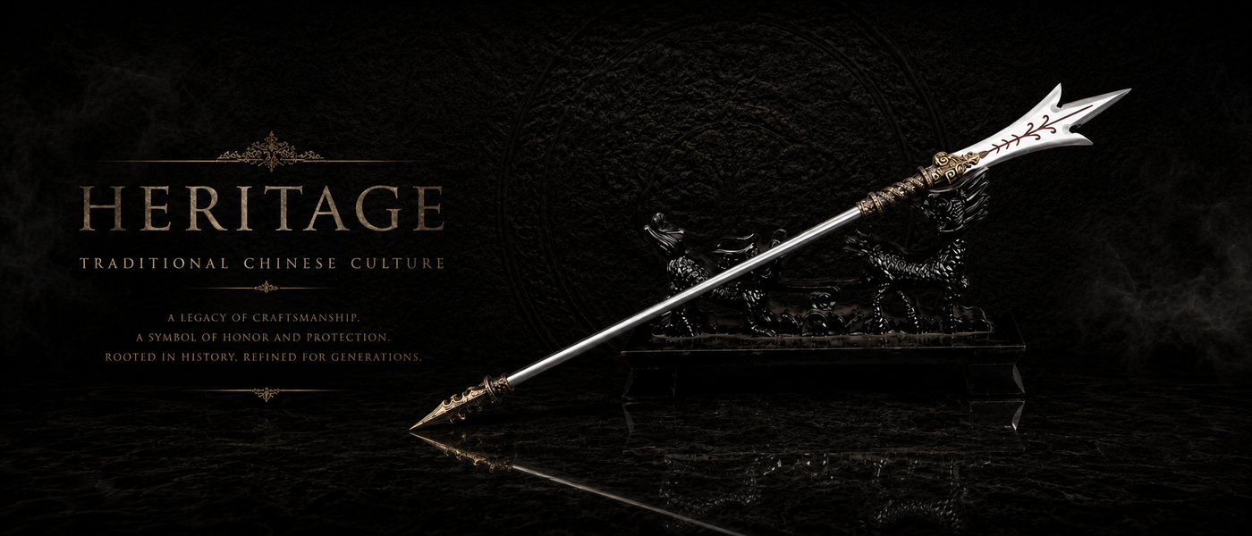 Azure Dragon Miniature Spear - detail view - MythArc collectible