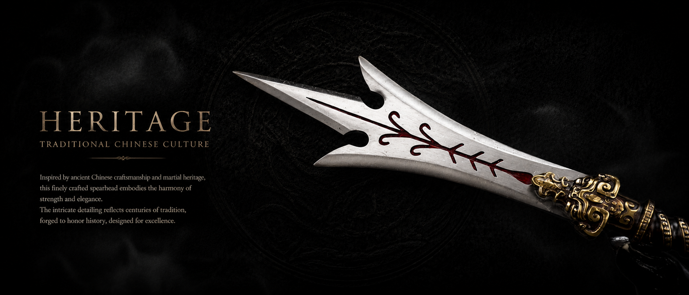 Azure Dragon Miniature Spear - detail view - MythArc collectible