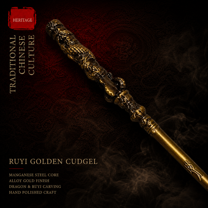 Sun Wukong Ruyi Jingu Bang Miniature Staff - side view - MythArc collectible