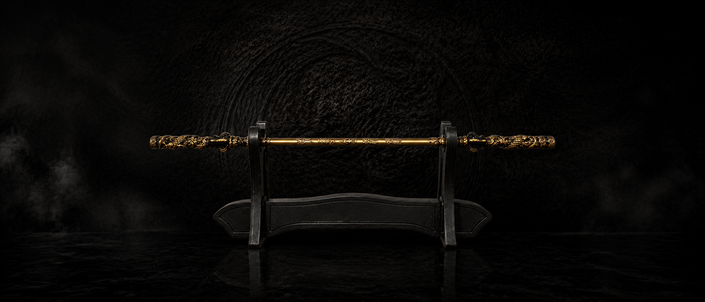 Sun Wukong Ruyi Jingu Bang Miniature Staff - detail view - MythArc collectible