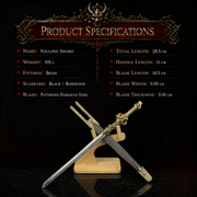 Youlong Dragon Damascus Steel Sword - product photo - MythArc collectible
