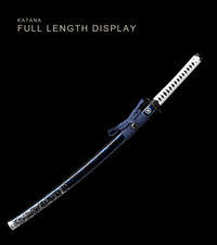 Unsharpened Lightning-Tsuba Anime Katana & Collector Wakizashi — White Ito, Blue Sageo — gallery image 4