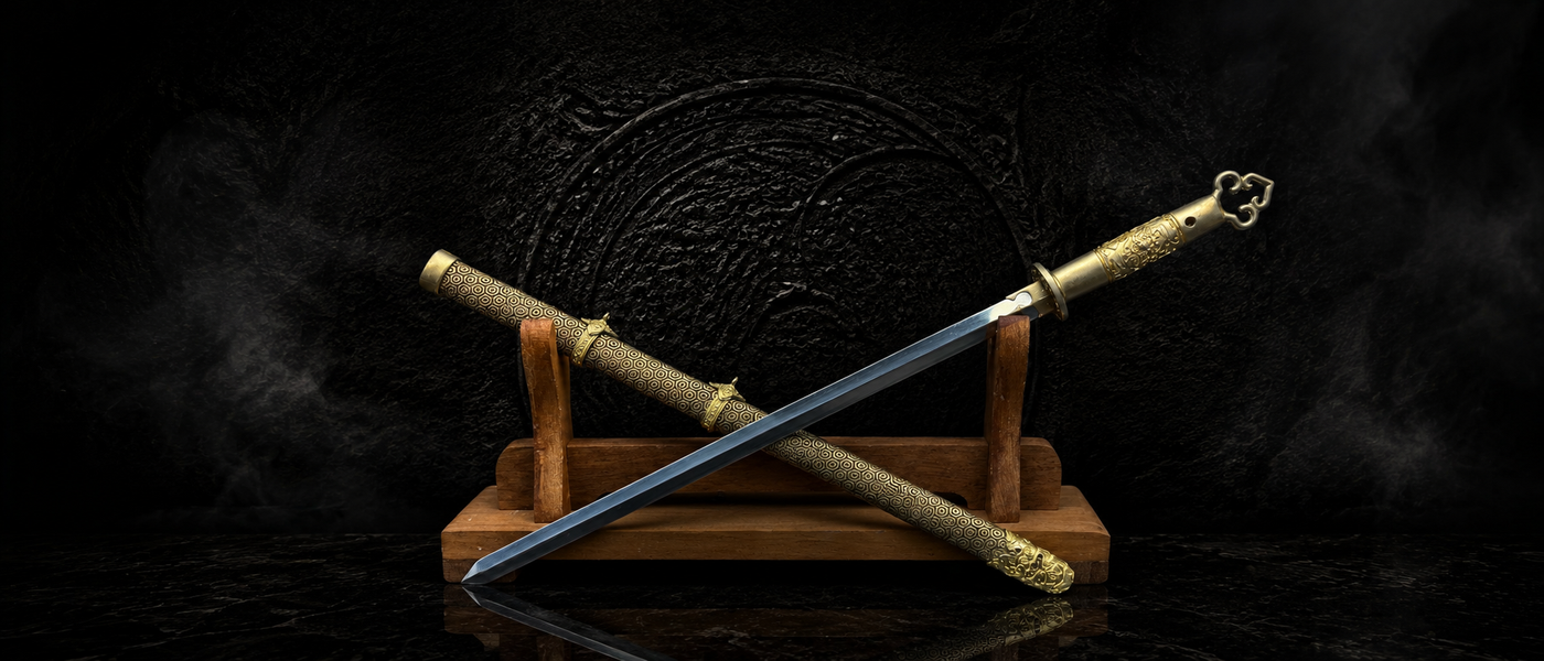 Bai Xue Sword - lifestyle display - MythArc collectible