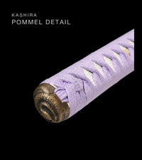 Unsharpened Collector Katana — Lavender Ito, Gold-Inlaid Saya — gallery image 6