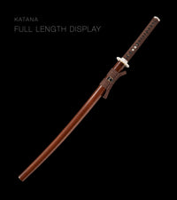 Unsharpened High-Carbon Collector Katana — Brown Wood-Grain Saya — gallery image 2
