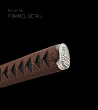 Unsharpened High-Carbon Collector Katana — Brown Wood-Grain Saya — gallery image 6
