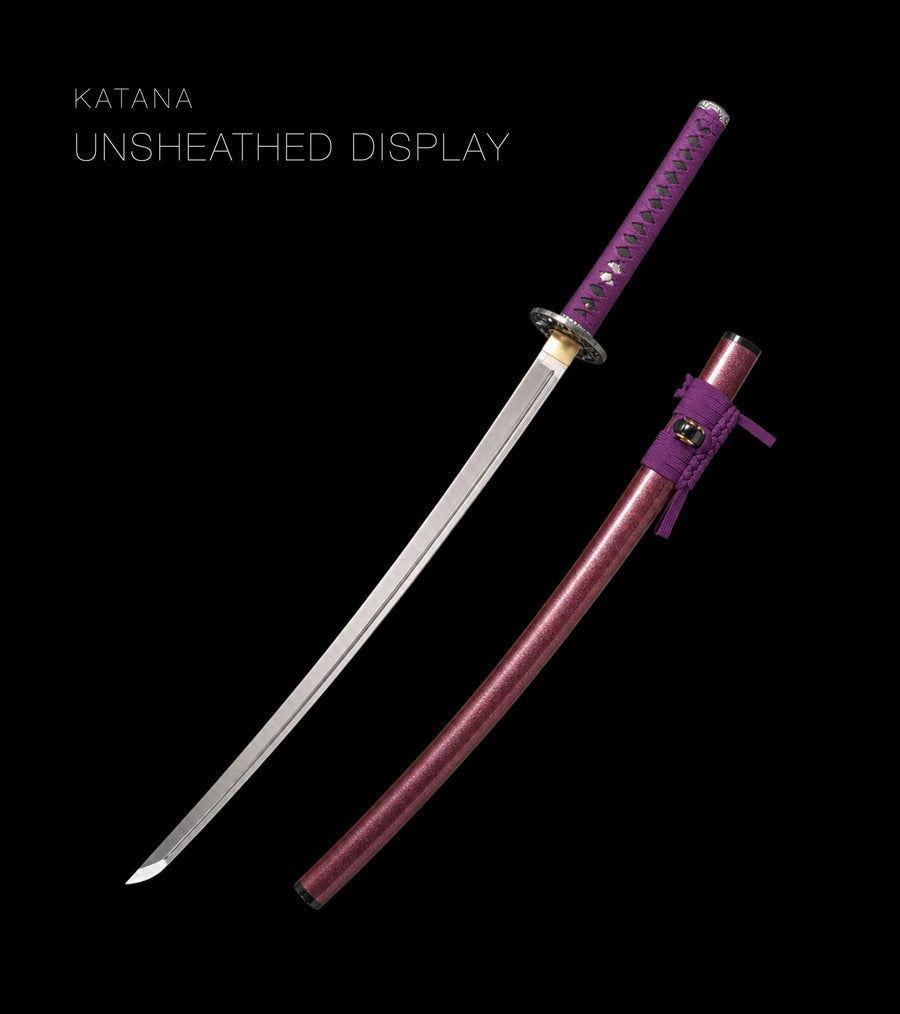 Unsheathed katana, blade and saya — Purple katana