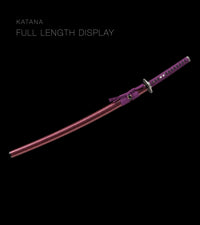 Unsharpened Collector Katana — Purple Ito, Red Metallic Saya — gallery image 2