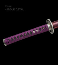 Unsharpened Collector Katana — Purple Ito, Red Metallic Saya — gallery image 5