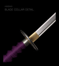 Unsharpened Collector Katana — Purple Ito, Red Metallic Saya — gallery image 7