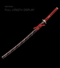 Unsharpened Collector Katana — Red & Black Marbled Saya — gallery image 2