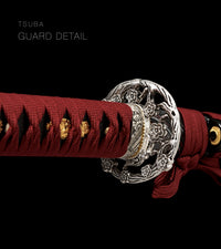Unsharpened Collector Katana — Red & Black Marbled Saya — gallery image 4