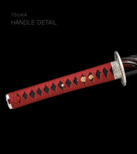 Unsharpened Collector Katana — Red & Black Marbled Saya — gallery image 5