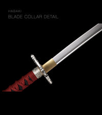 Unsharpened Collector Katana — Red & Black Marbled Saya — gallery image 7