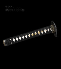 Unsharpened Blackened Collector Katana — Amber Carved Dragon Saya — gallery image 5