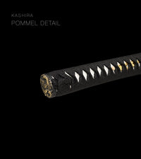Unsharpened Blackened Collector Katana — Amber Carved Dragon Saya — gallery image 6