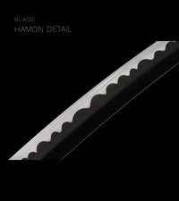 Unsharpened Blackened Collector Katana — Amber Carved Dragon Saya — gallery image 8