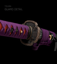 Unsharpened Collector Katana — Purple Ito, Red Speckled Saya — gallery image 4