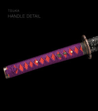 Unsharpened Collector Katana — Purple Ito, Red Speckled Saya — gallery image 5