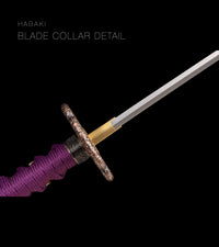 Unsharpened Collector Katana — Purple Ito, Red Speckled Saya — gallery image 7