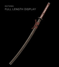Unsharpened Blackened Collector Katana — Grey Ito, Gold-Fleck Saya — gallery image 2