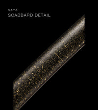 Unsharpened Blackened Collector Katana — Grey Ito, Gold-Fleck Saya — gallery image 3