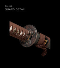 Unsharpened Blackened Collector Katana — Grey Ito, Gold-Fleck Saya — gallery image 4