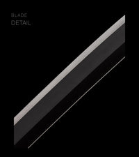 Unsharpened Blackened Collector Katana — Black & Gold Inlaid Saya — gallery image 8