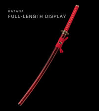 Unsharpened Collector Katana — Crimson Marbled Saya — gallery image 2