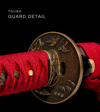 Unsharpened Collector Katana — Crimson Marbled Saya — gallery image 4