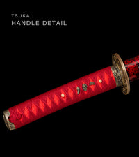 Unsharpened Collector Katana — Crimson Marbled Saya — gallery image 5
