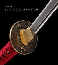 Unsharpened Collector Katana — Crimson Marbled Saya — gallery image 7