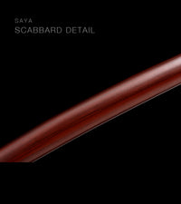 Unsharpened Collector Katana — Black Ito, Red Wood-Grain Saya — gallery image 3