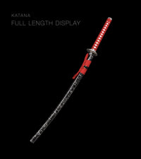 Unsharpened Collector Katana — Red Ito, Line-Pattern Saya — gallery image 2