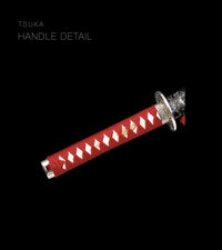 Unsharpened Collector Katana — Red Ito, Line-Pattern Saya — gallery image 5